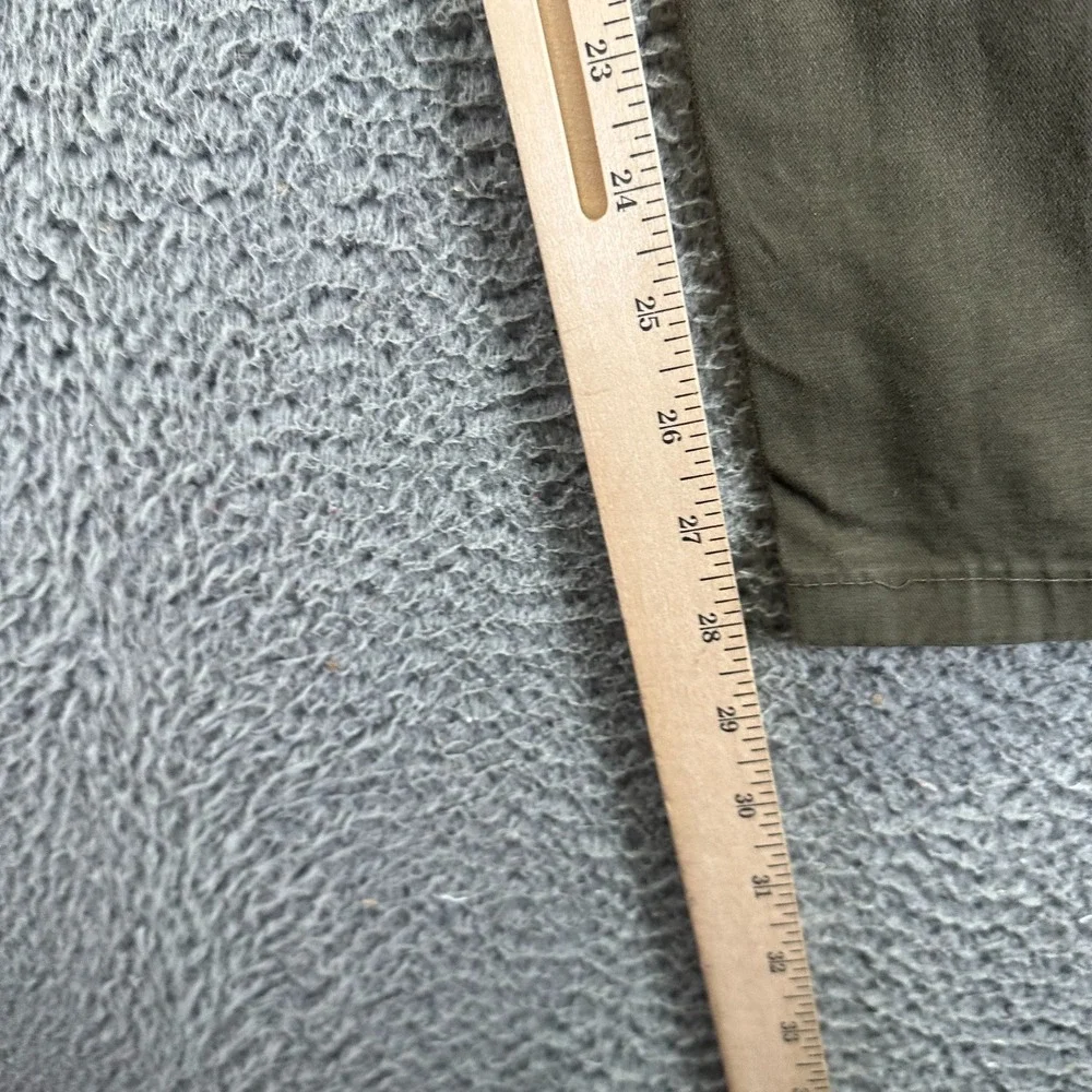 Zara Pant Mens 33x28 Green Cotton Chino Straight Business Career Preppy Stretch